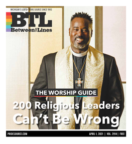 200 Religious Leaders Can’T Be Wrong PRIDESOURCE.COM APRIL 1, 2021 | VOL