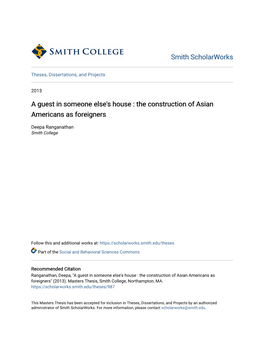 The Construction of Asian Americans As Foreigners