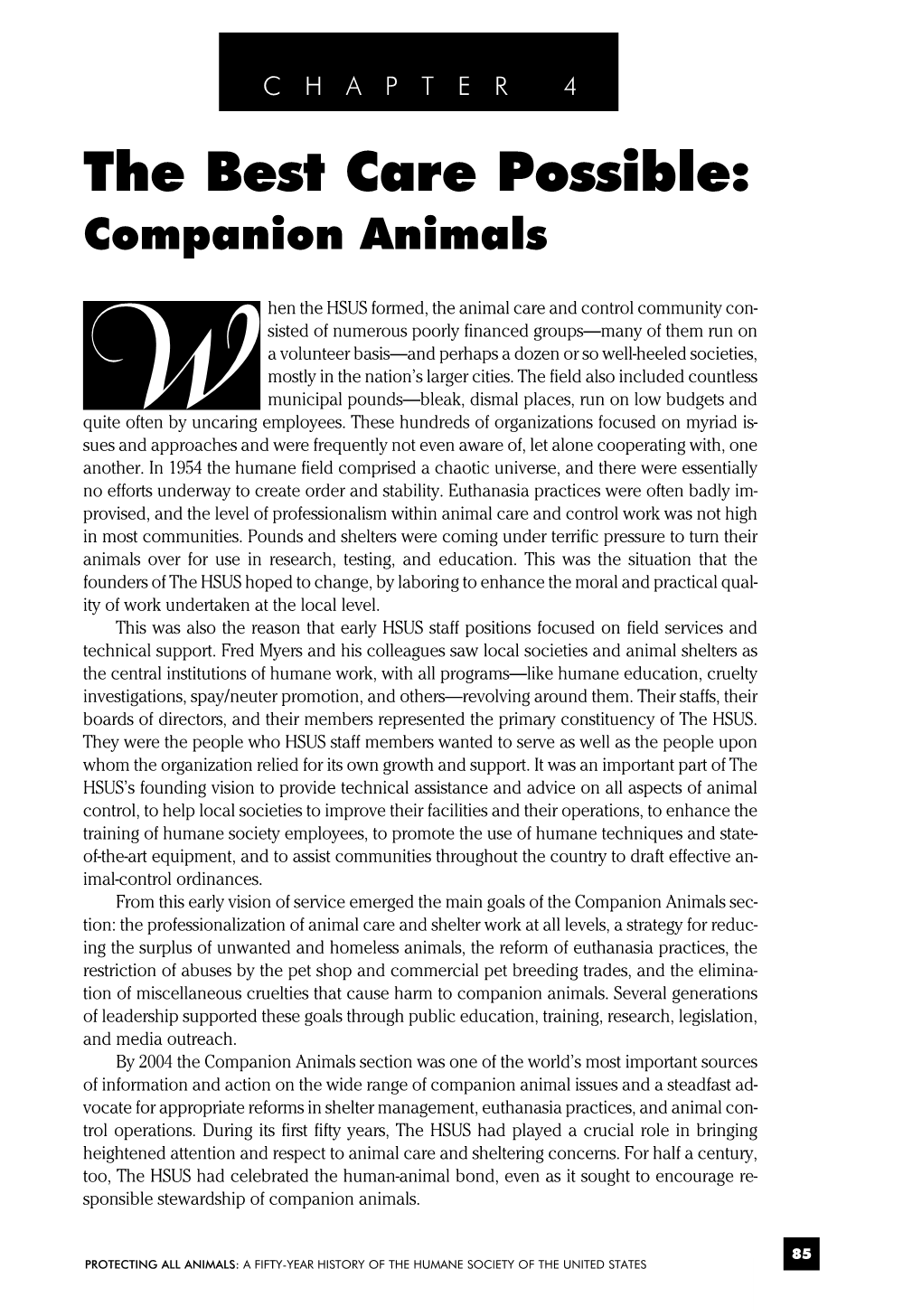 The Best Care Possible: Companion Animals