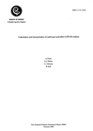 Calculation and Interpretation of Catch-Per-Unit-Effort (CPUE) Indices