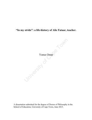 In My Stride: a Life-History of Alie Fataar, Teacher