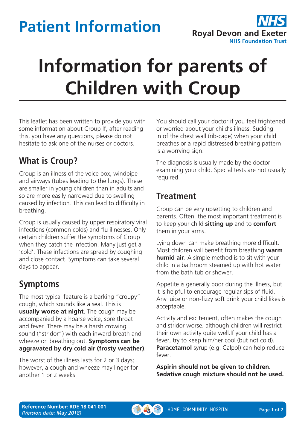 Information for Parents of Children with Croup