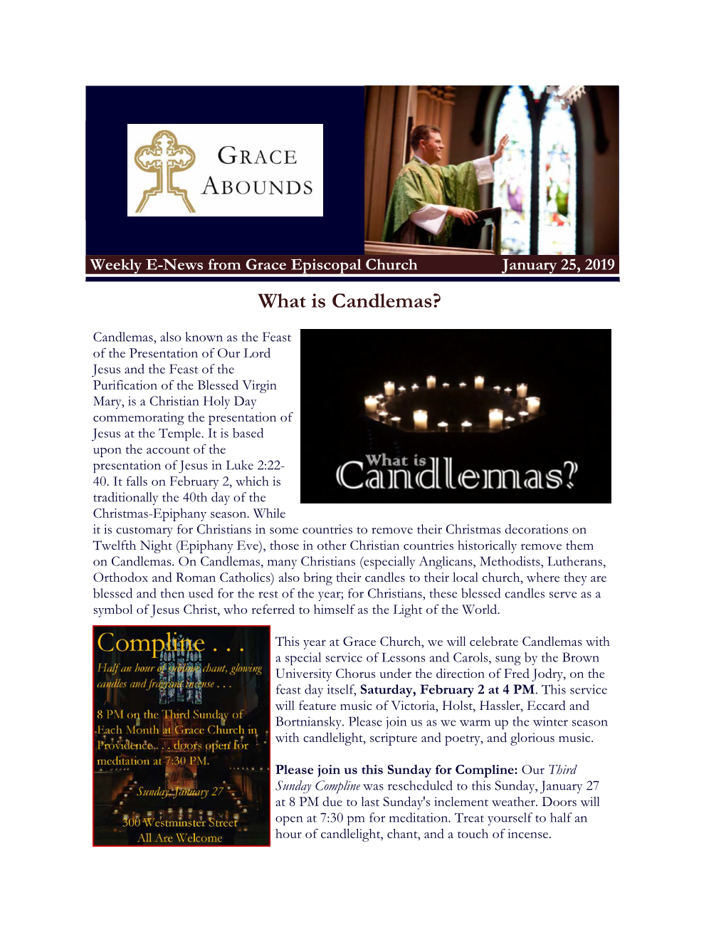 January 25, 2019 – What Is Candlemas?
