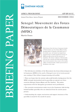Senegal: Mouvement Des Forces Démocratiques De La Casamance (MFDC) Martin Evans