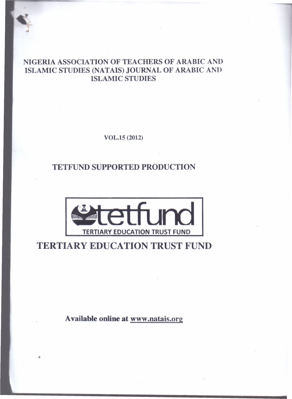 Tertiary Education Trust Fund Tertiary Education Trust Fund