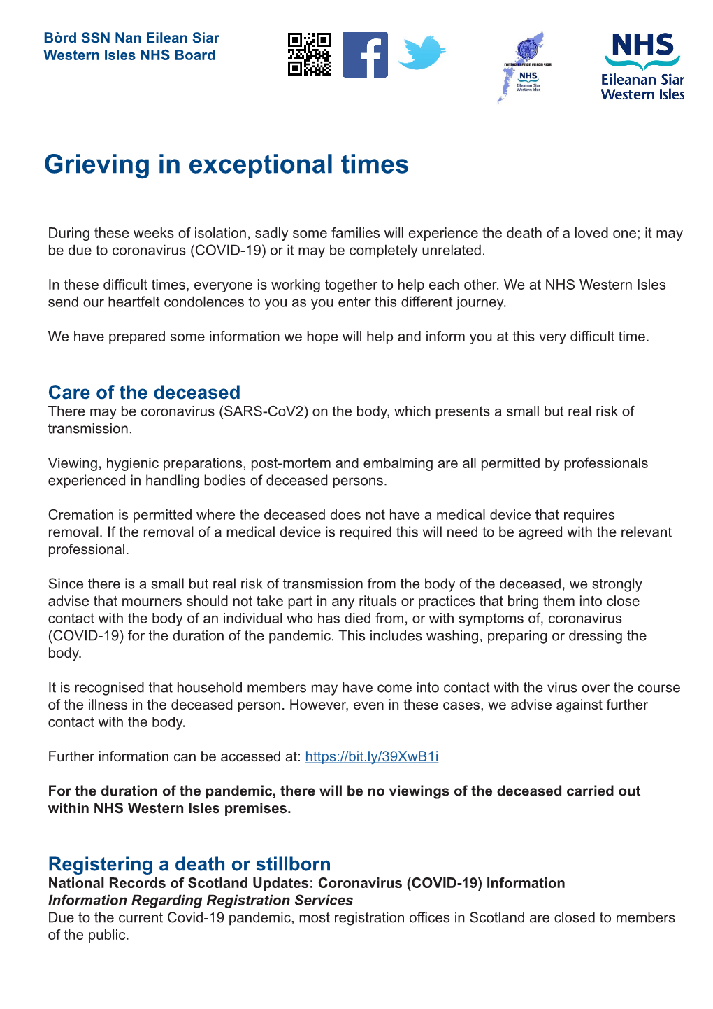 Grieving in Exceptional Times