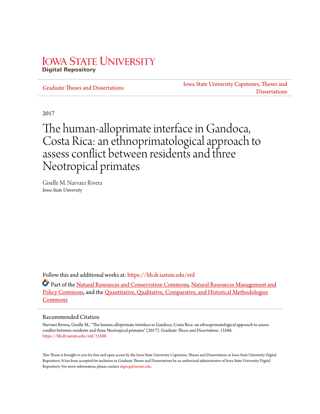The Human-Alloprimate Interface in Gandoca, Costa Rica: an Ethnoprimatological Approach to Assess Conflict Between Residents and Three Neotropical Primates