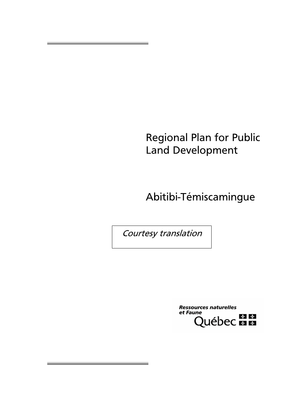 Regional Plan for Public Land Development