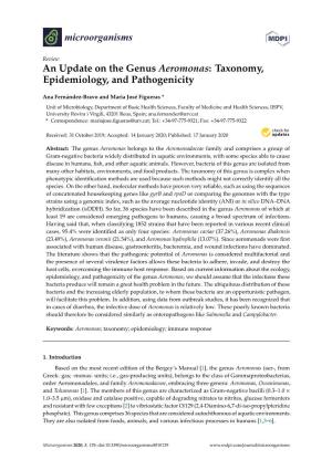 An Update on the Genus Aeromonas: Taxonomy, Epidemiology, and Pathogenicity