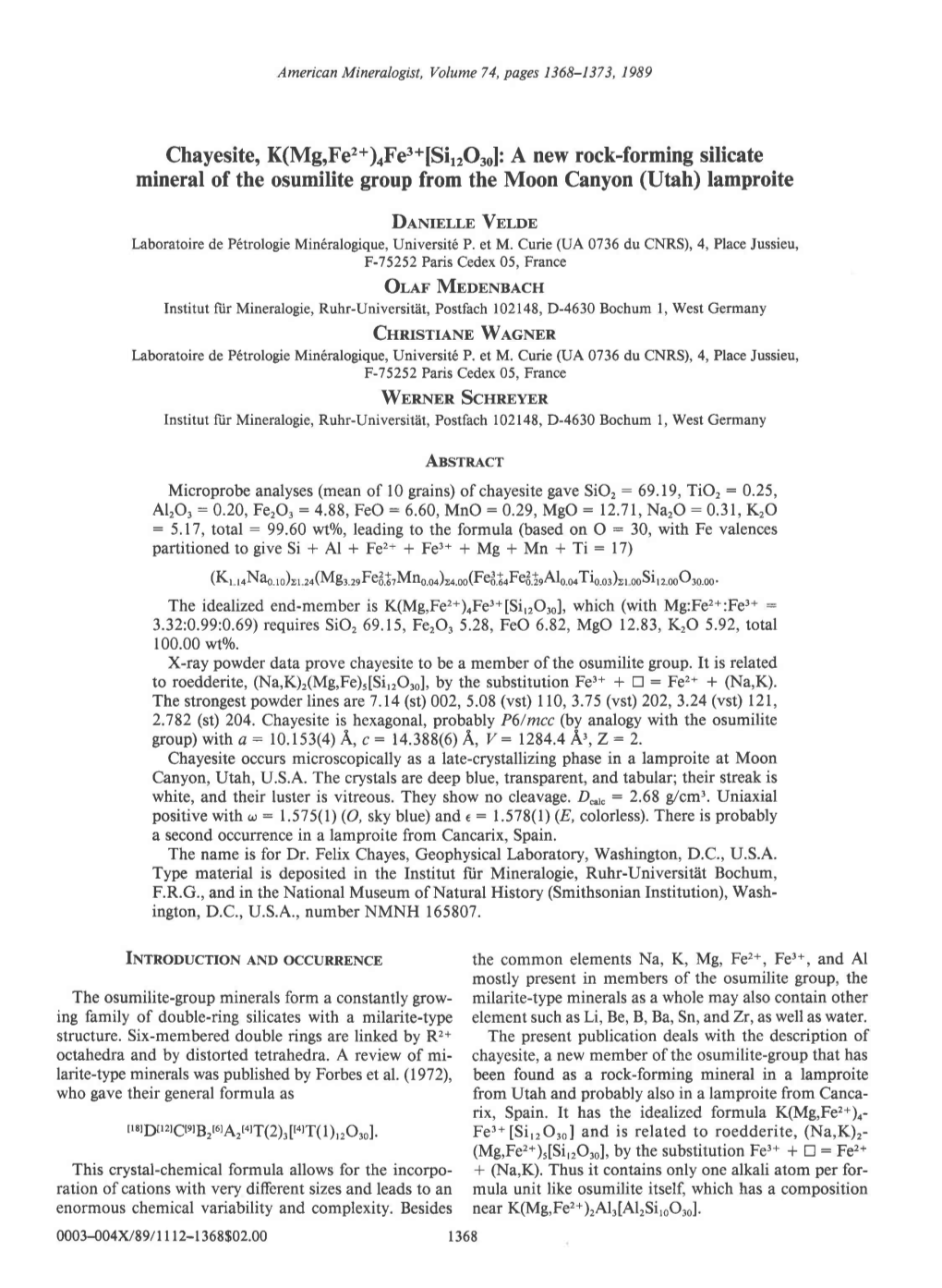 Ofe3+[Sirrorol: a New Rock-Forming Silicate Mineral of the Osumilite