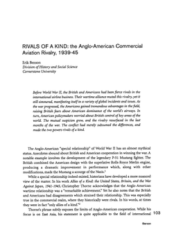 The Anglo-American Commercial Aviation Rivalry, 1939-45