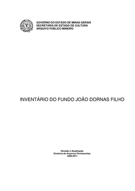 Inventário Do Fundo João Dornas Filho