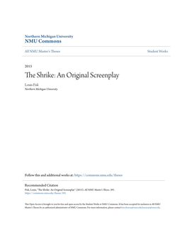 The Shrike: an Original Screenplay