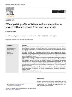 Efficacy/Risk Profile of Triamcinolone Acetonide in Severe Asthma