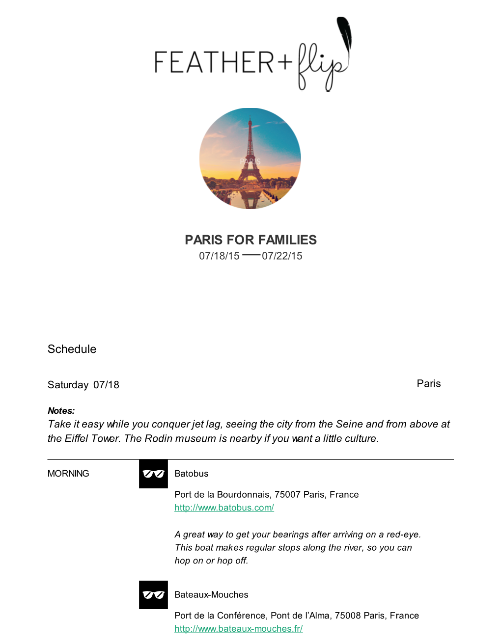 Paris for Families 07/18/15 — 07/22/15