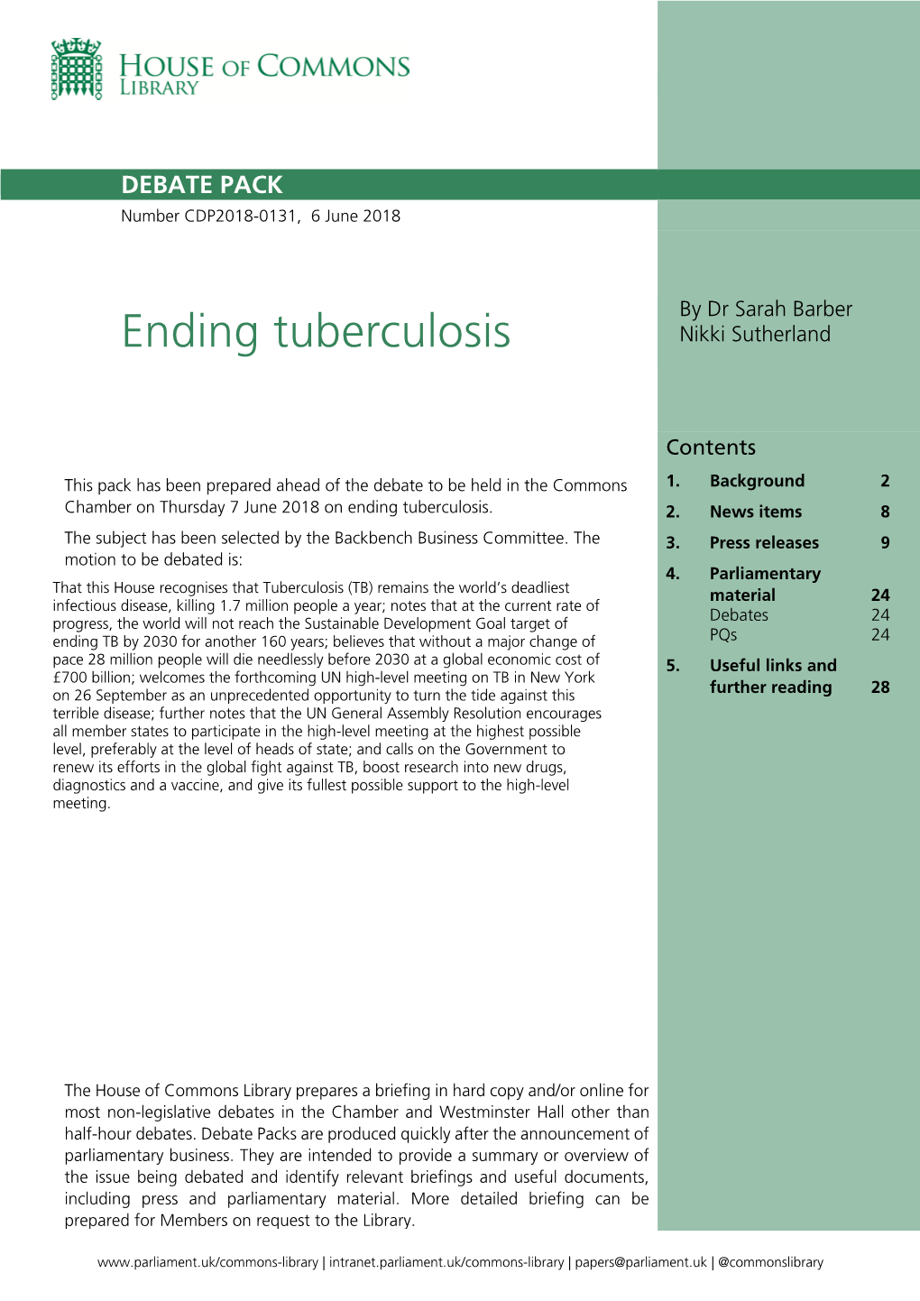 Ending Tuberculosis