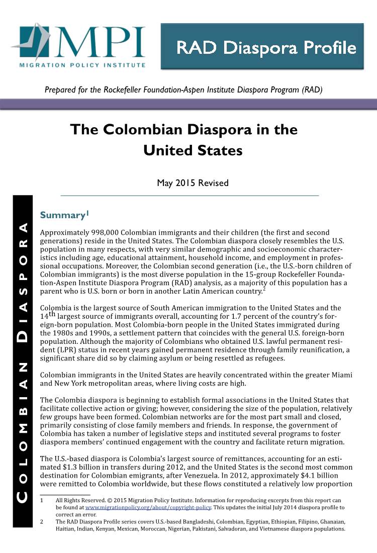 The Colombian Diaspora in the United States