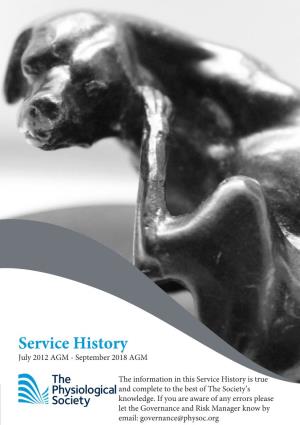 Service History July 2012 AGM - September 2018 AGM