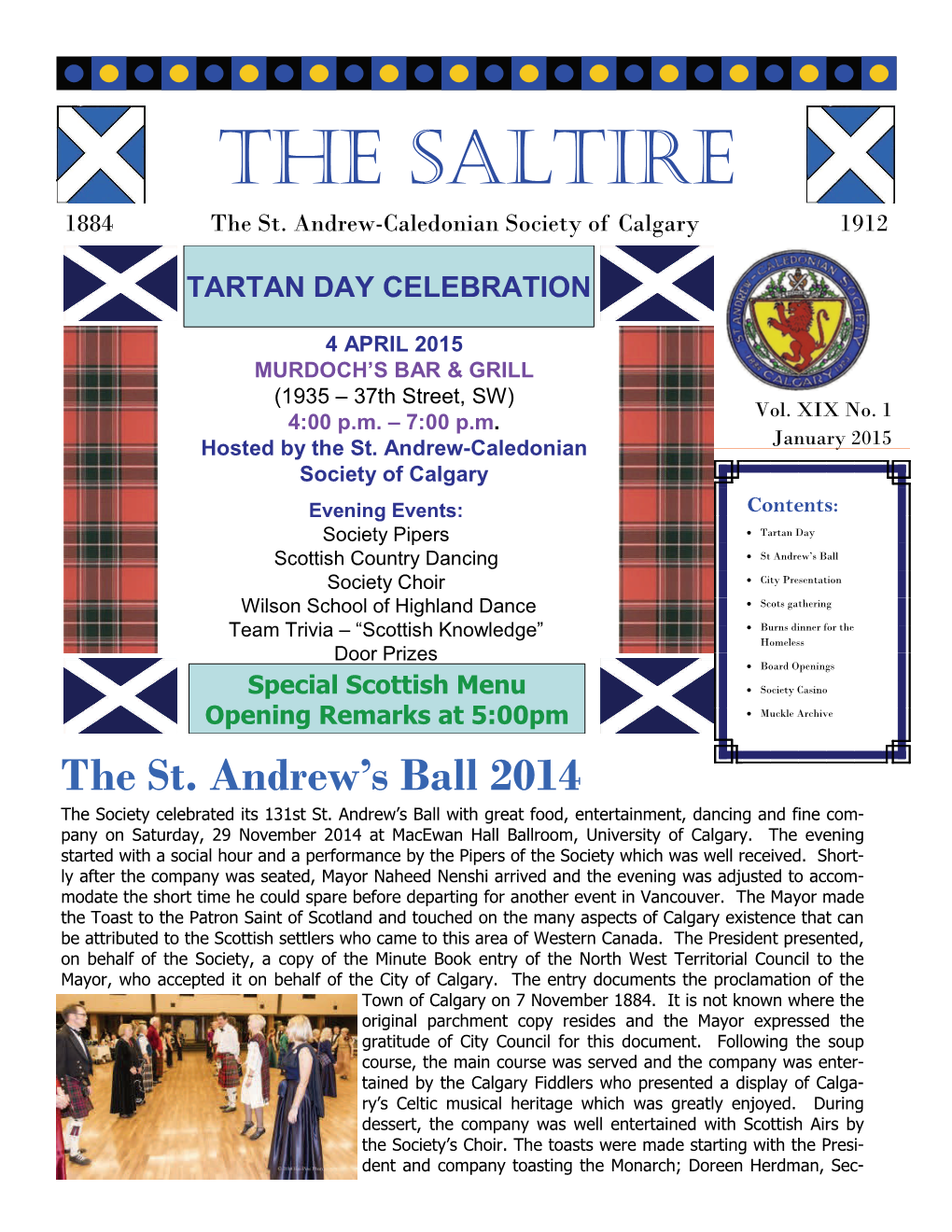 THE SALTIRE 1884 the St