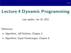 Lecture 4 Dynamic Programming