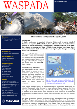 The Sumbawa Earthquake of August 7, 2008