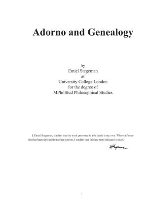 Adorno and Genealogy