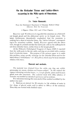 On the Reticular Tissue and Lattice=Fibers Occurring in the Milk=Spots of Omentum