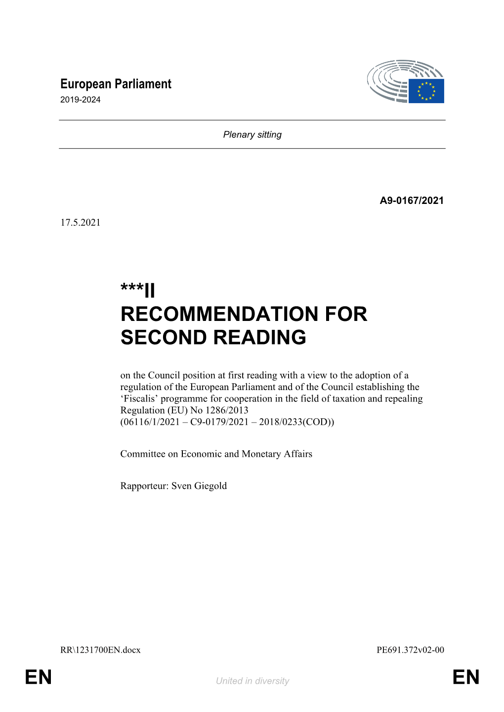 En En ***Ii Recommendation for Second Reading