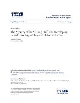 The Developing Female Investigator Trope in Detective Fiction