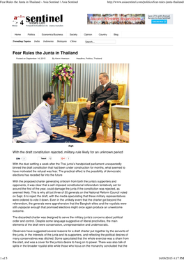 Fear Rules the Junta in Thailand - Asia Sentinel | Asia Sentinel