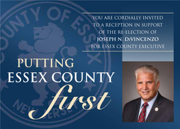 Essex County Executive PUTTING ESSEX COUNTY First Honoring HONORING JOE D