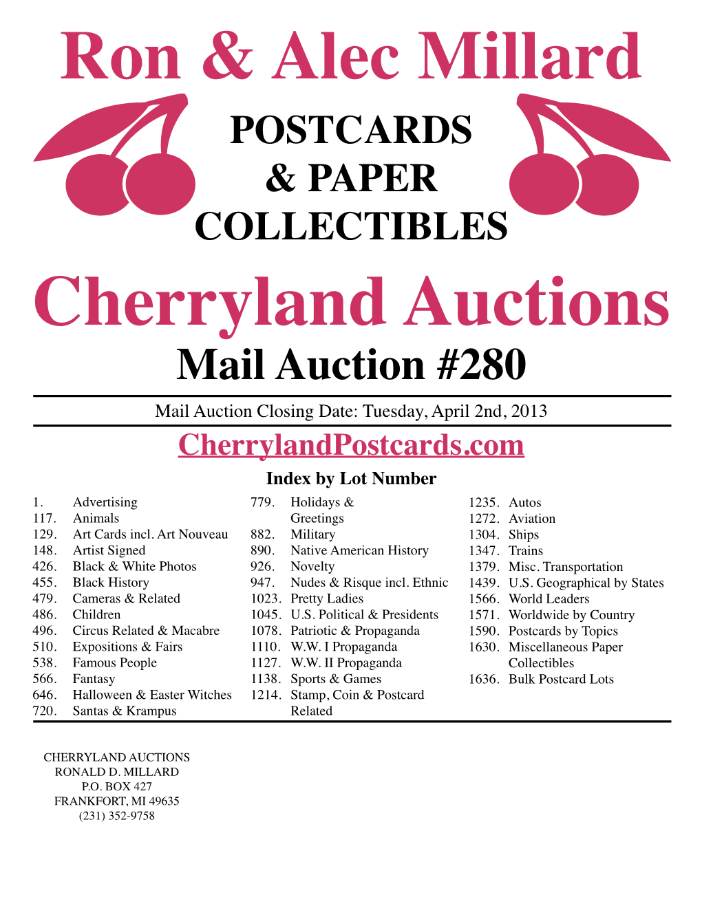 POSTCARDS & PAPER COLLECTIBLES Cherryland