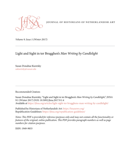 Light and Sight in Ter Brugghen's Man Writing by Candlelight