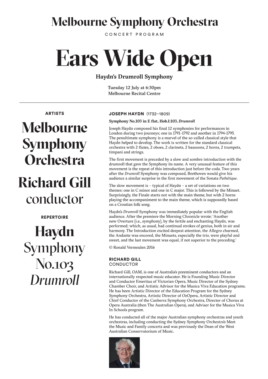 Melbourne Symphony Orchestra Richard Gill