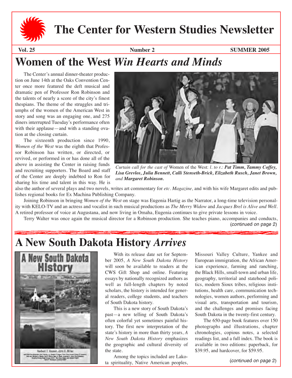 The Center for Western Studies Newsletter