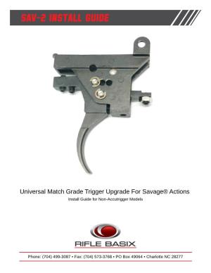 Rifle Basix SAV-2 Trigger Installation Guide (Non-Accutrigger)