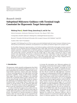 Suboptimal Midcourse Guidance with Terminal-Angle Constraint for Hypersonic Target Interception