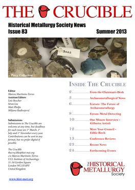 Historical Metallurgy Society News Issue 83 Summer 2013