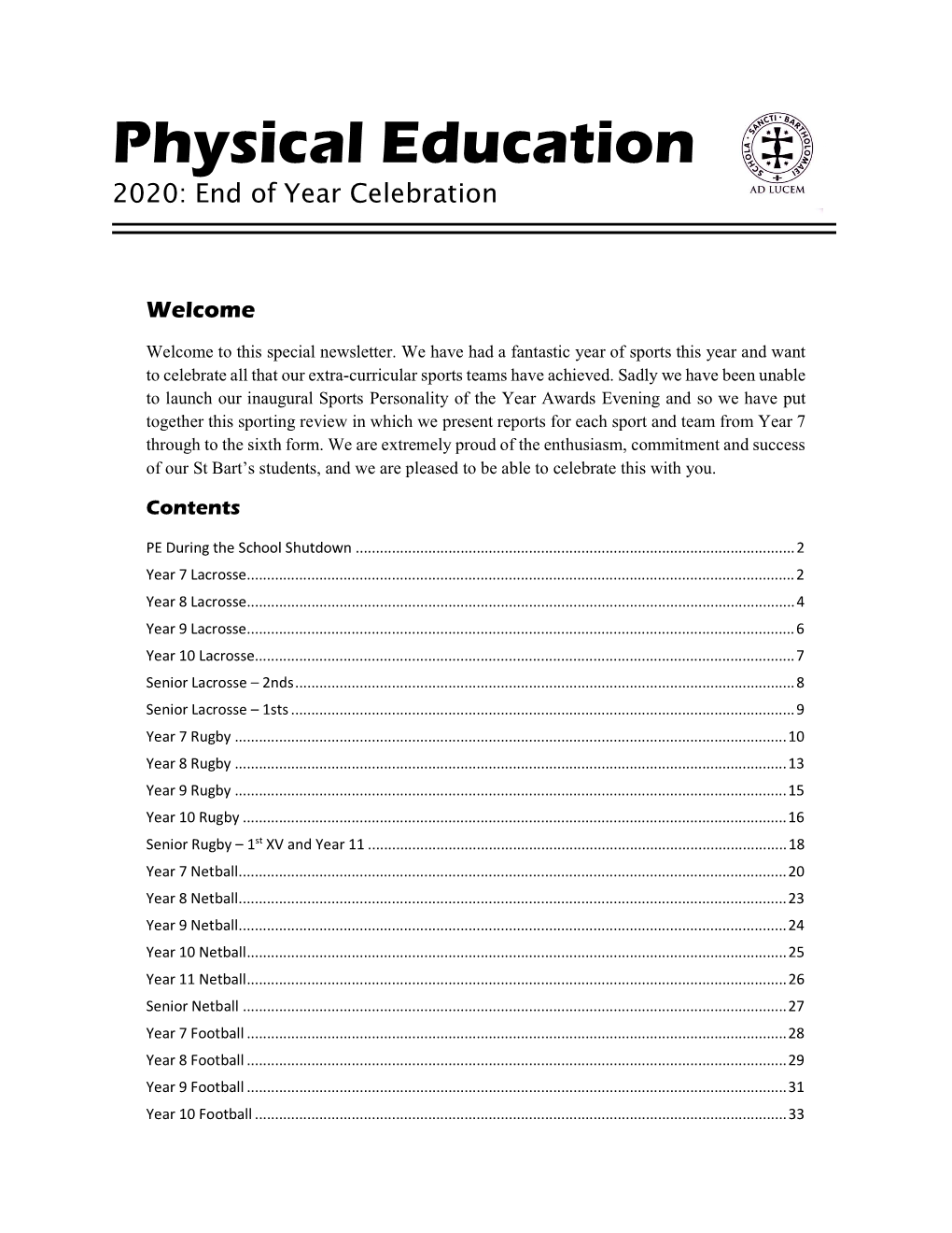 PE 2020 End of Year Report