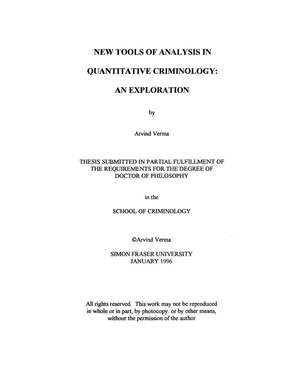 New Tools of Analysis in Quantitative Criminology: an Exploration