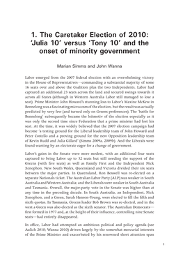 Julia 2010: the Caretaker Election