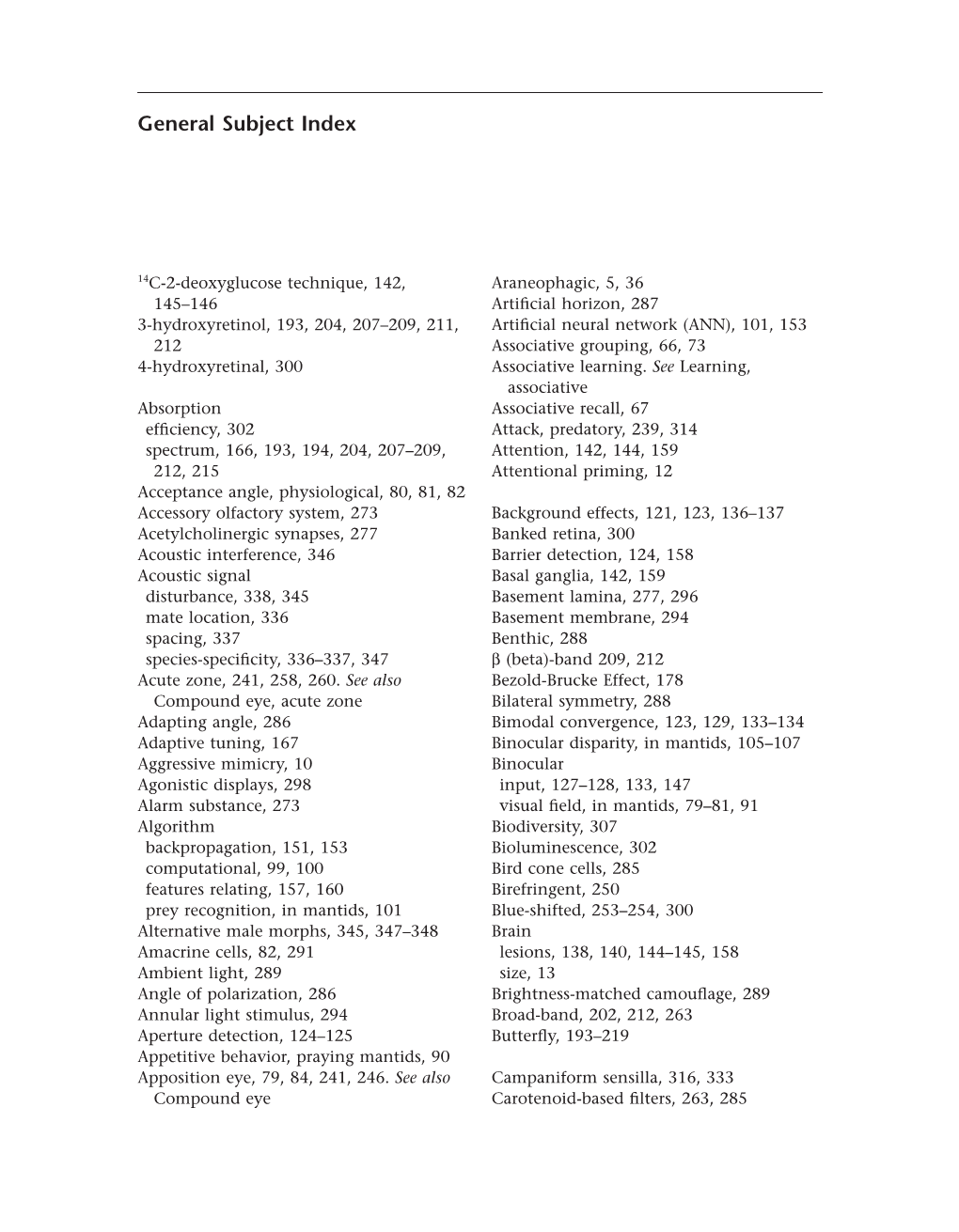 General Subject Index