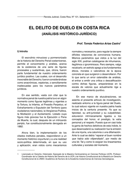El Delito De Duelo En Costa Rica (Análisis Histórico-Jurídico)