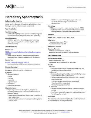 Hereditary Spherocytosis