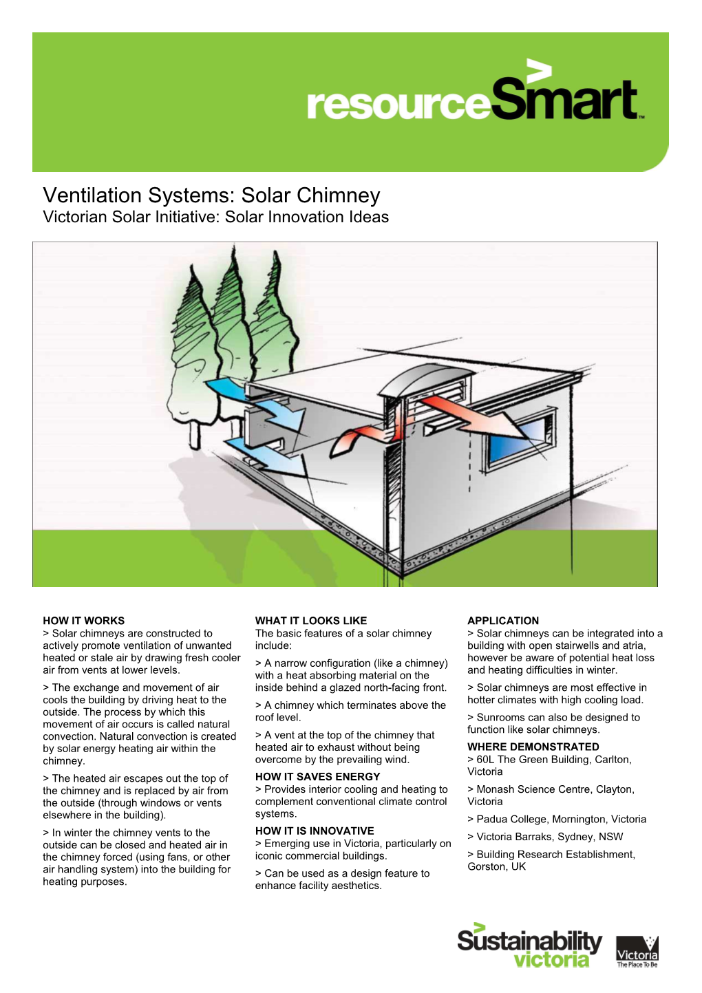 Solar Chimney Victorian Solar Initiative: Solar Innovation Ideas