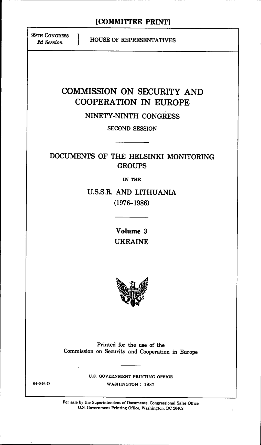 1986 Documents of the Helsinki Monitoring Group, Vol. 3