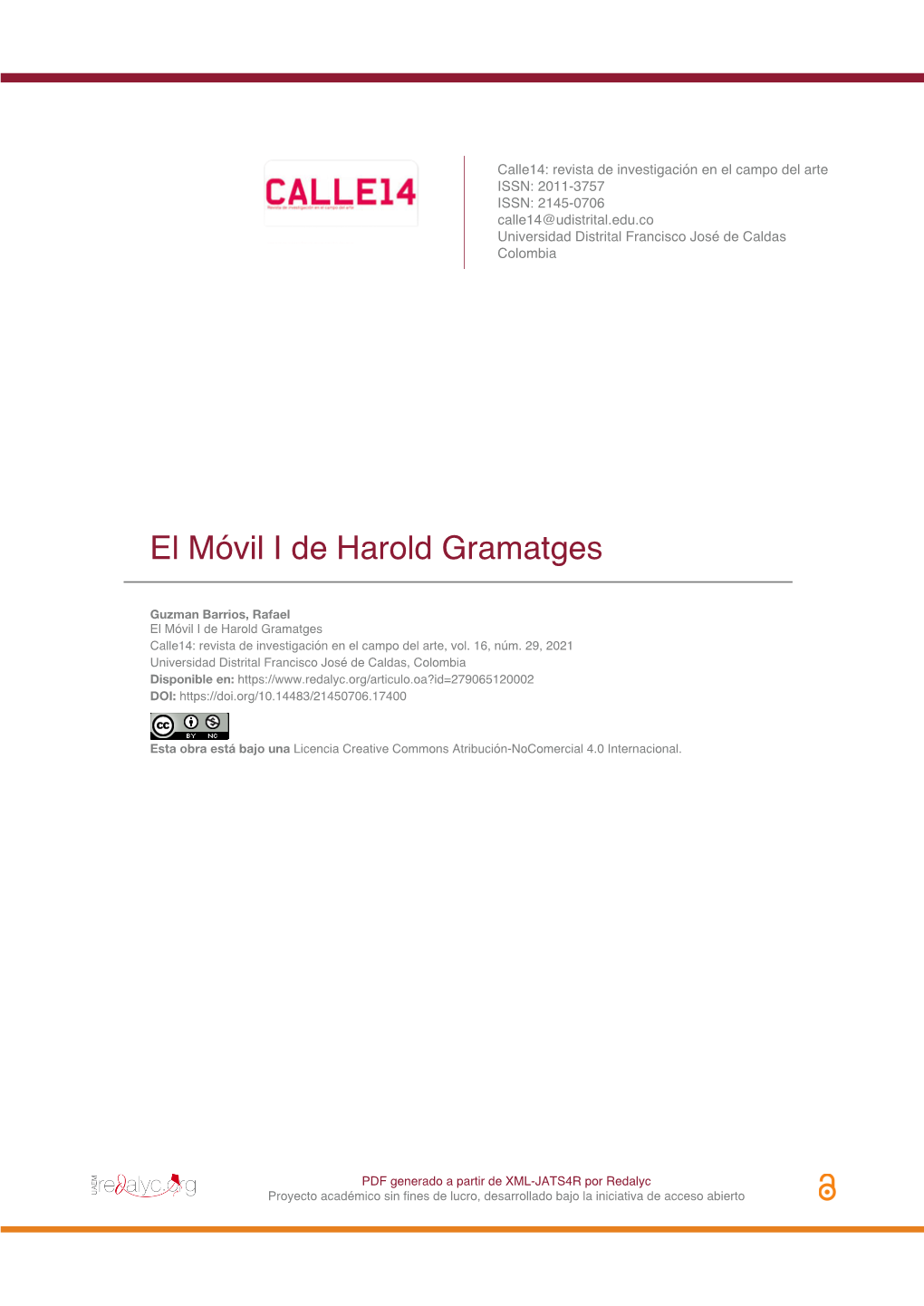 El Móvil I De Harold Gramatges