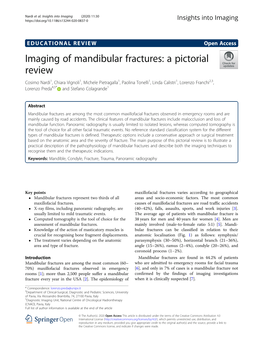 Imaging of Mandibular Fractures: a Pictorial Review