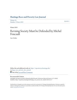 Revising Society Must Be Defended by Michel Foucault Sam Holder