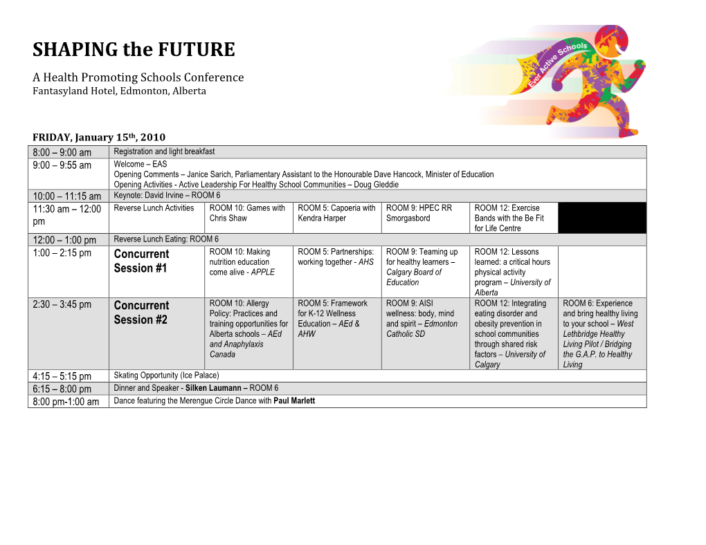 Tentative Agenda